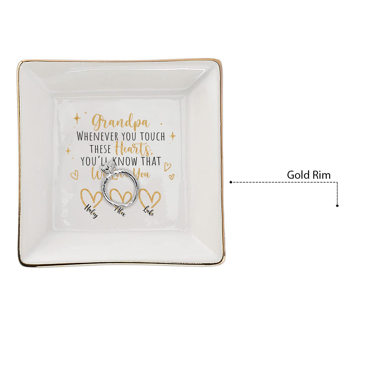 À chaque fois que vous le touchez - Cadeau pour maman, grand-mère, papa, grand-père - Porte-bijoux personnalisé