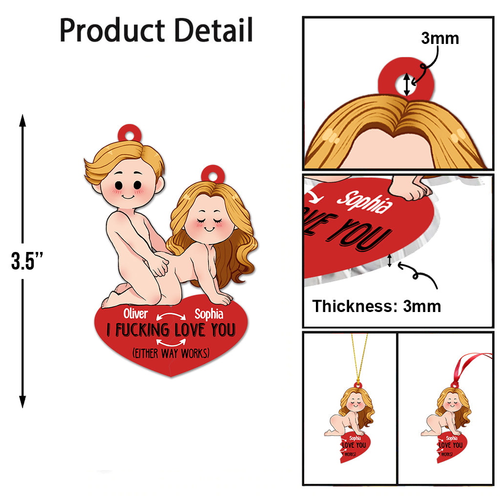 Je t'aime - Ornement personnalisé pour couple