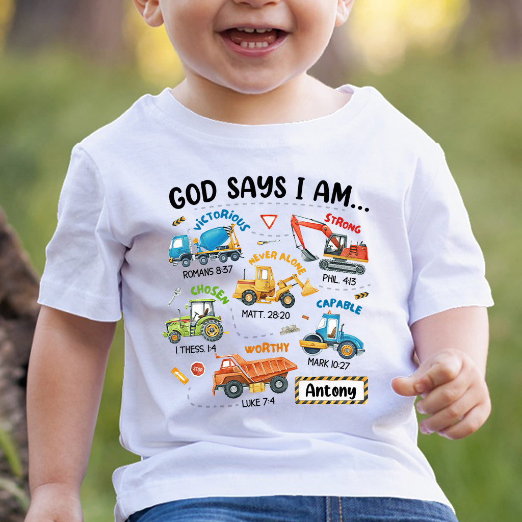 T-shirt enfant personnalisé « Dieu dit que je suis »