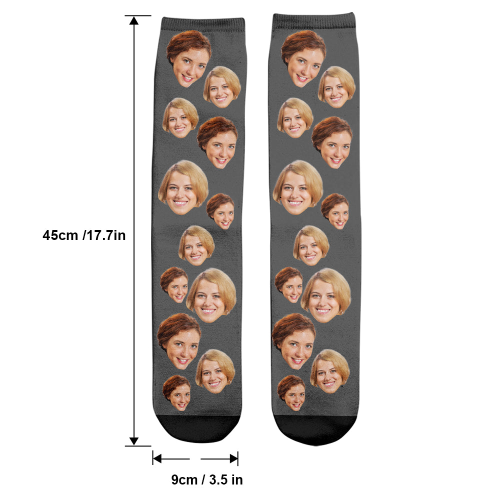 Chaussettes personnalisées pour meilleures amies - Visage personnalisé