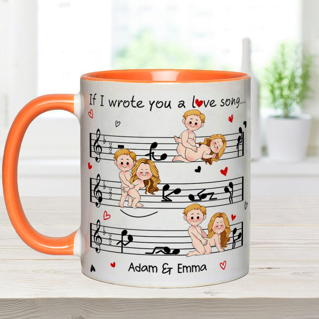 Mug personnalisé pour couple « Si je t'écrivais une chanson d'amour »