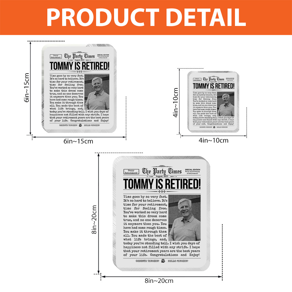 Bonne retraite ! - Plaque acrylique personnalisée pour retraités.