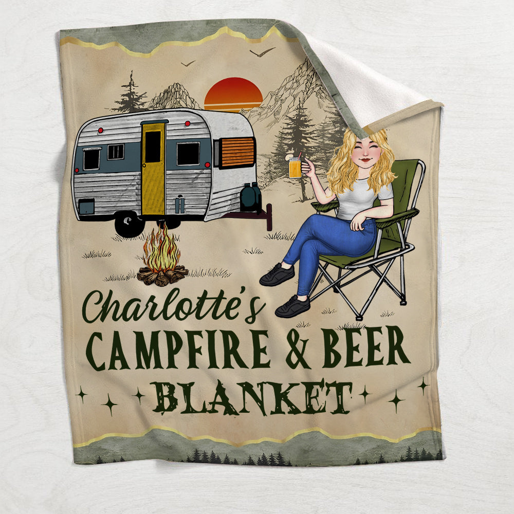 Couverture de camping personnalisée Campfire And Coffee
