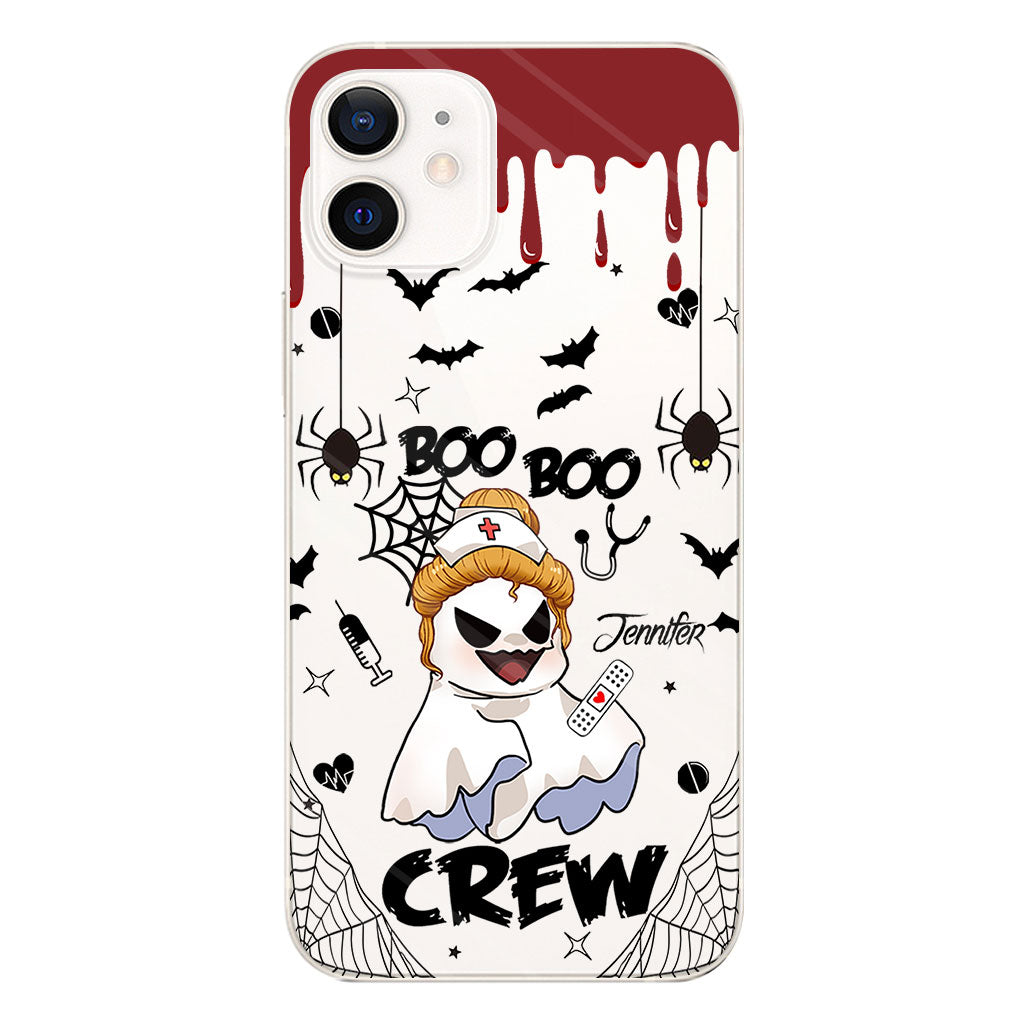 Boo Boo Crew - Étui de téléphone transparent personnalisé pour infirmière