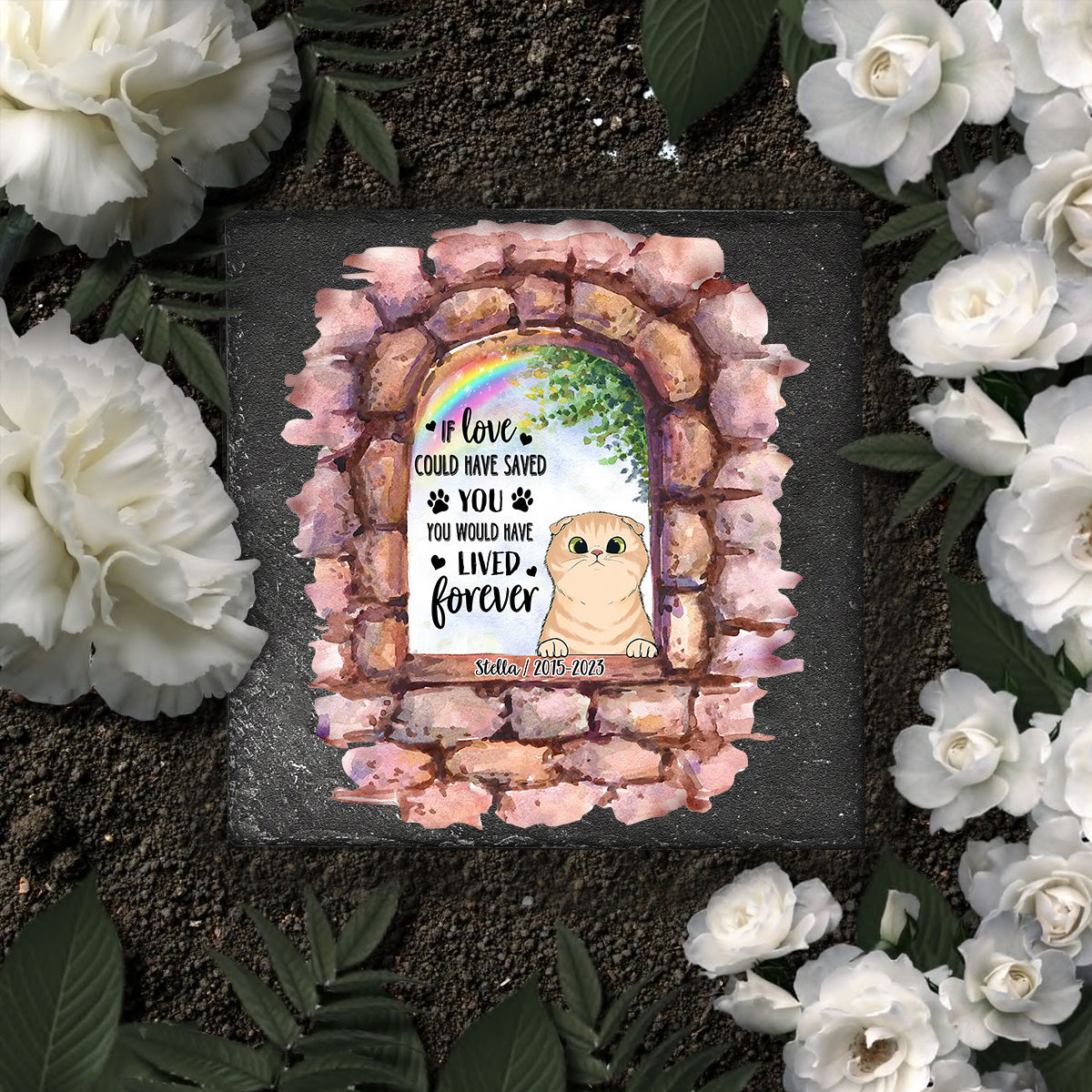 Plus à mes côtés - Pierre carrée personnalisée pour chien