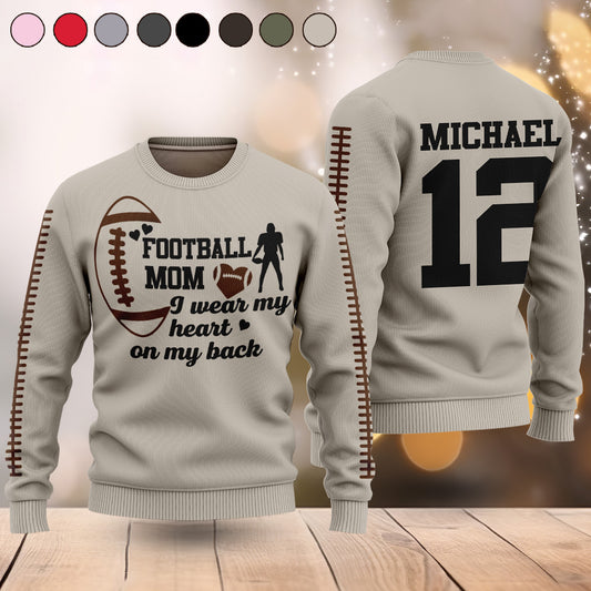 Maman de footballeur - Pull moche de football personnalisé