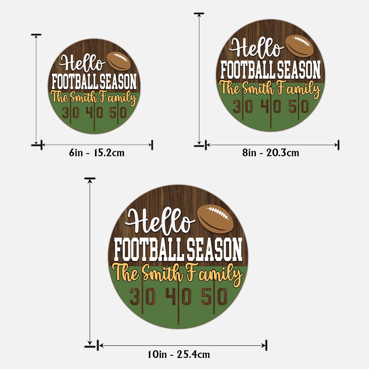 Bonjour la saison de football ! - Panneau/plaque en bois personnalisé(e) à 2 couches sur le thème du football