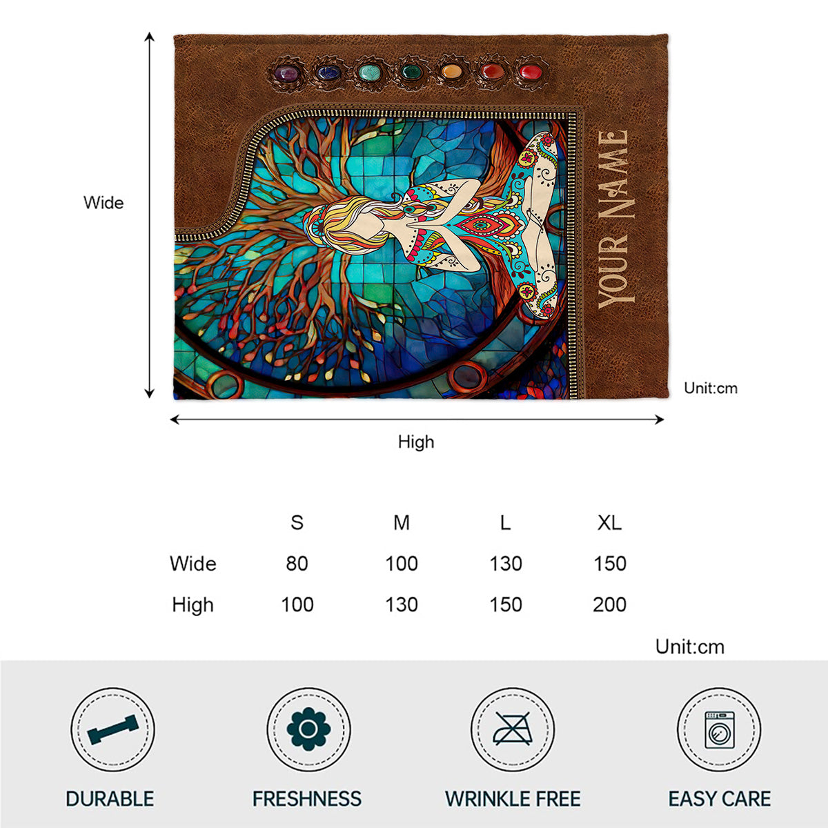 Namaste Green - Couverture de yoga personnalisée