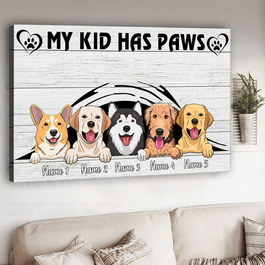 Mes enfants ont des pattes - Toile et affiche personnalisées pour chiens