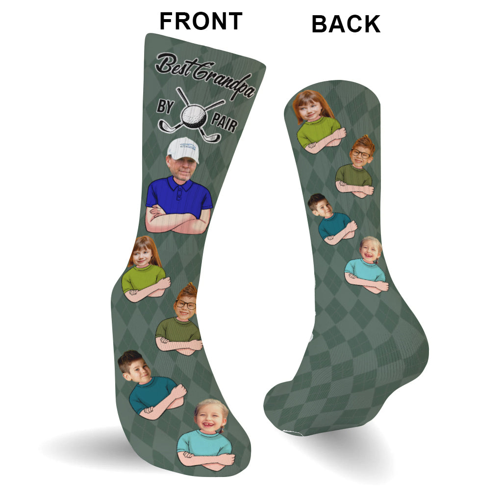 Meilleur Papa selon le Par - Cadeau de golf pour papa, lui, petit ami, mari, grand-père - Chaussettes personnalisées