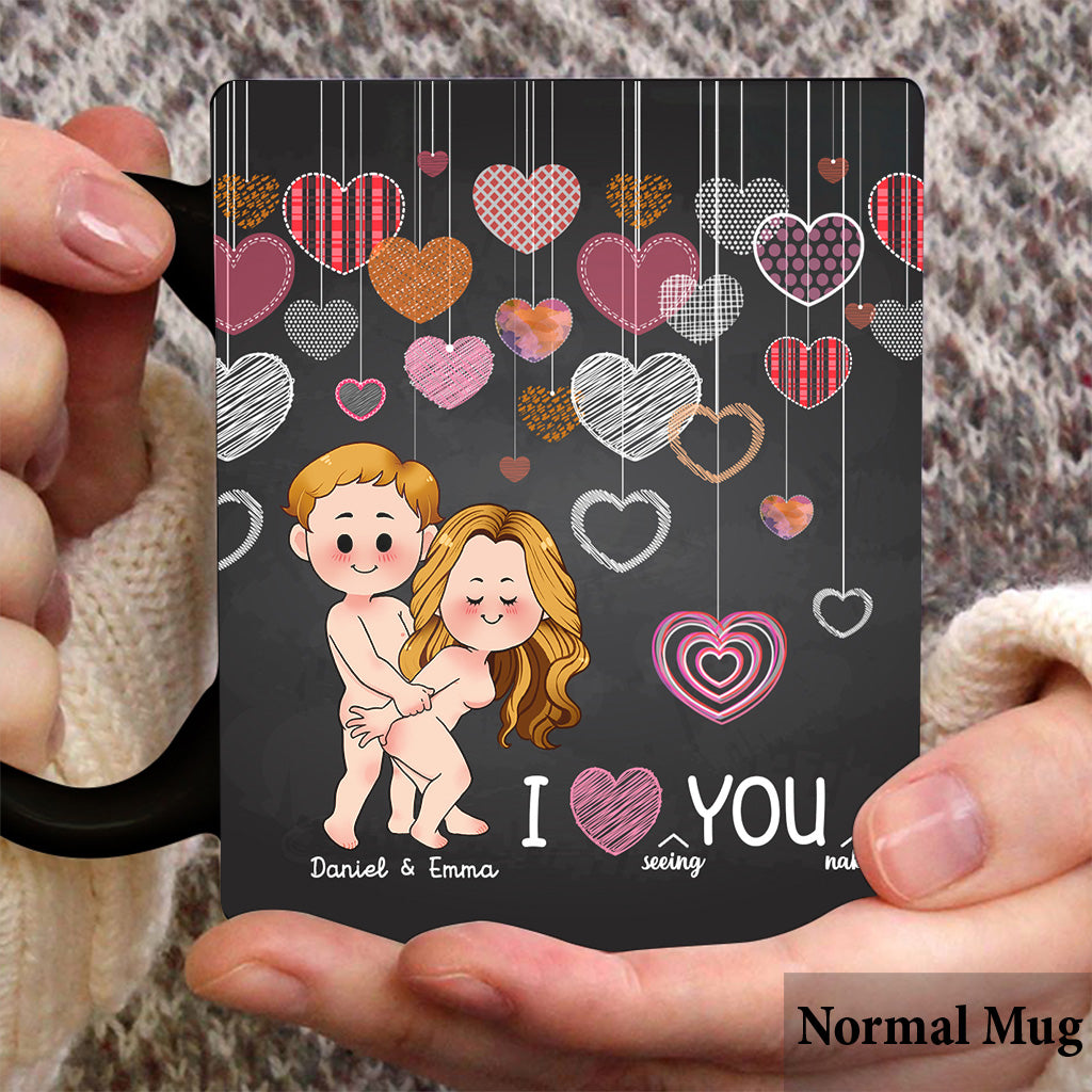 J'adore te voir nu(e) - Mug personnalisé pour couple