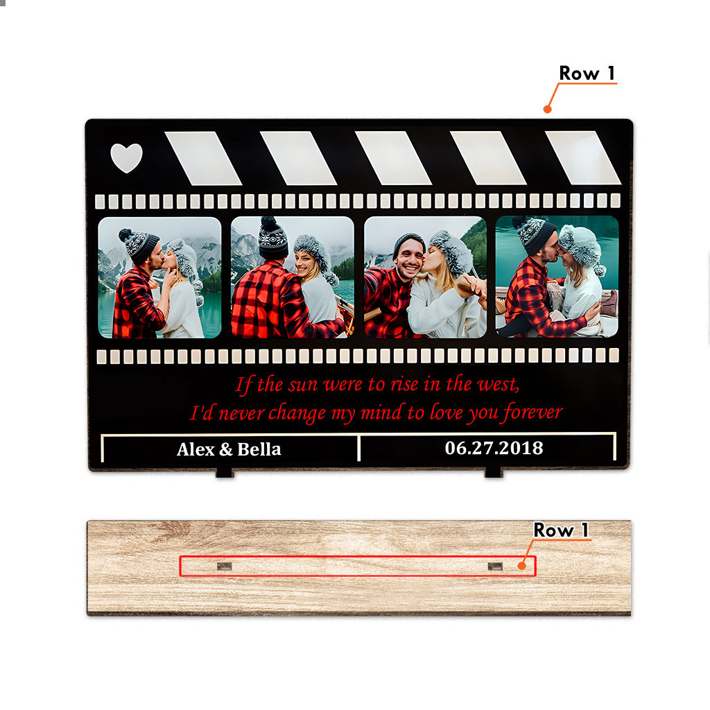 Clap de cinéma créatif - Modèle personnalisé pour couple, 1 couche, grand format, autoportant