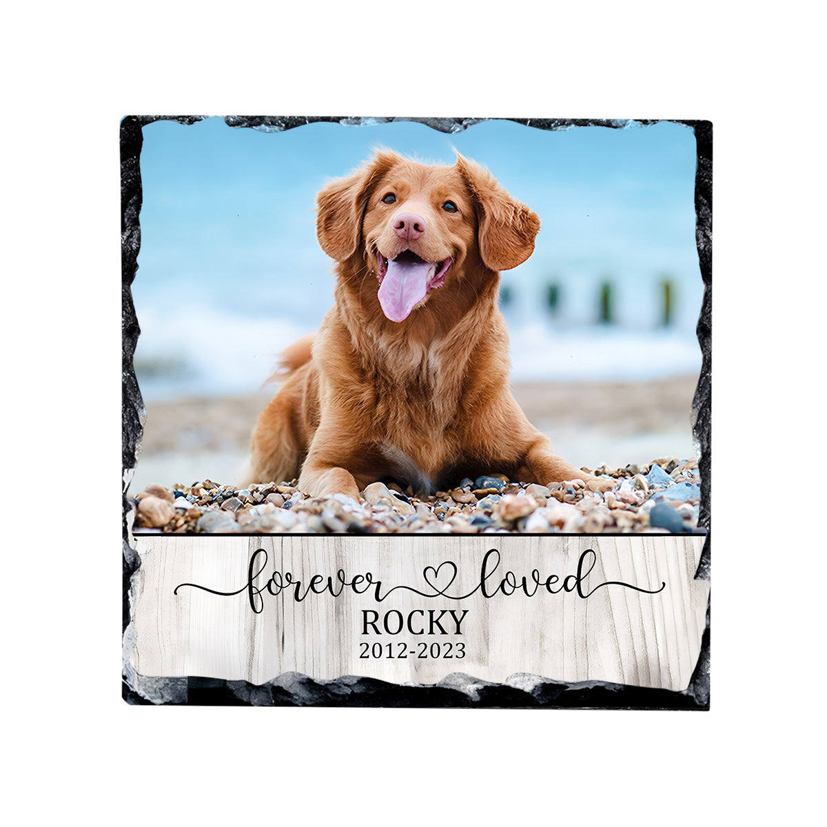 Chat ou chien aimé pour toujours - Cadeau pour les amoureux des chiens, pour ceux qui ont perdu leur chat ou leur chien - Pierre carrée personnalisée