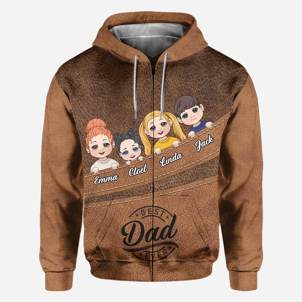 Meilleur papa/grand-mère/grand-père/maman du monde - T-shirt personnalisé intégral pour papa