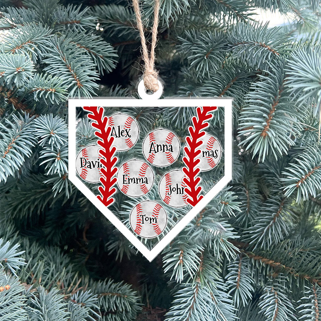 Équipe de baseball - Ornement à secouer personnalisé à 3 couches