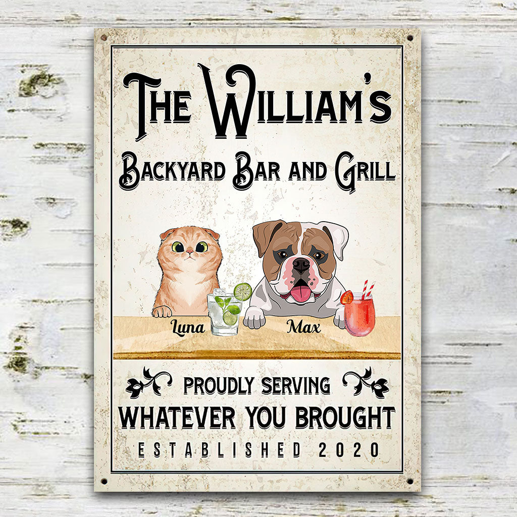 Welcome To Our Backyard - Personalized Backyard Rectangle Metal Sign
