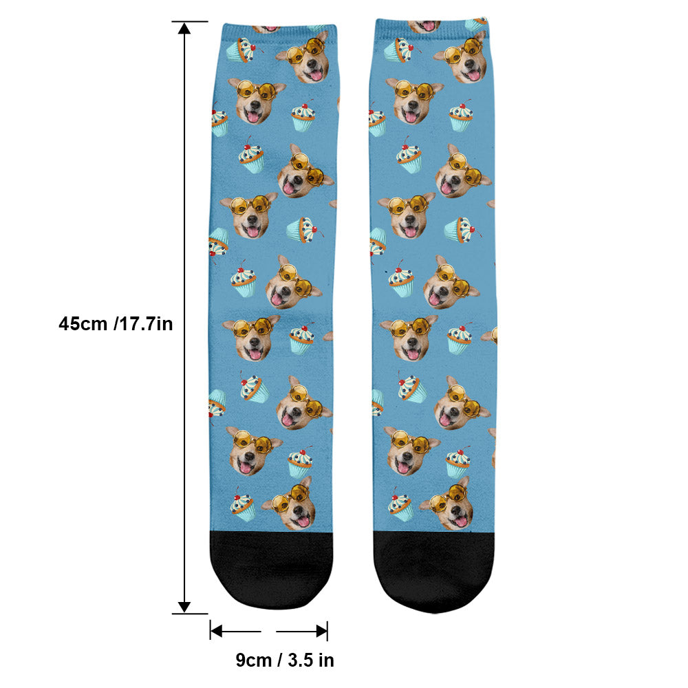 Funny Icon Pattern - Personalized Dog Socks