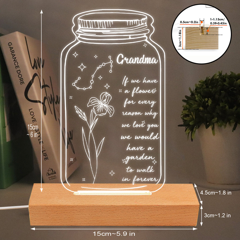 Si j'avais une étoile : Fleur de naissance et signe du zodiaque - Cadeau pour maman, grand-mère, fille, épouse, petite amie, papa, grand-père, petit ami, mari - Plaque lumineuse personnalisée