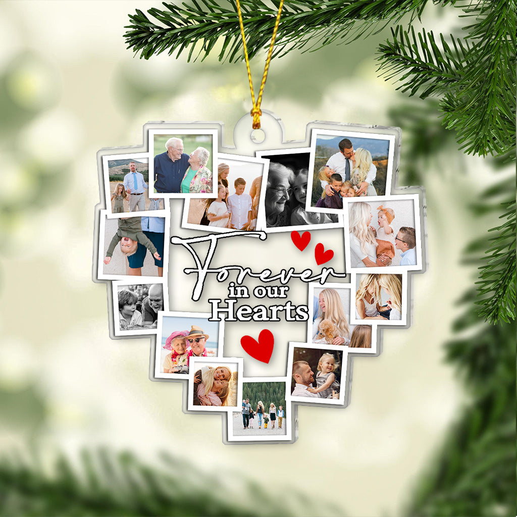 À jamais dans mon cœur - Ornement commémoratif transparent personnalisé