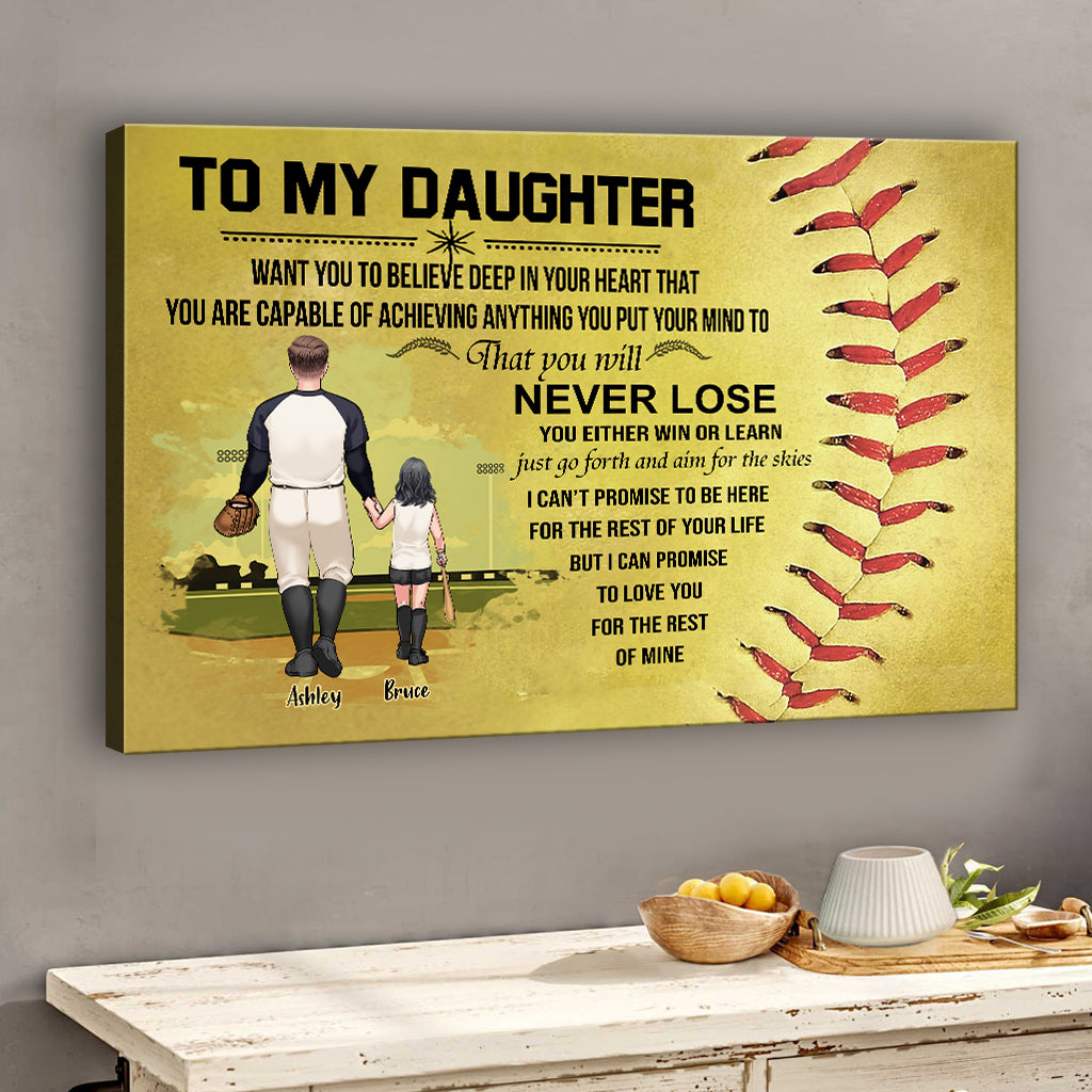 You Will Never Lose - Personalized Softball Canvas And Poster
