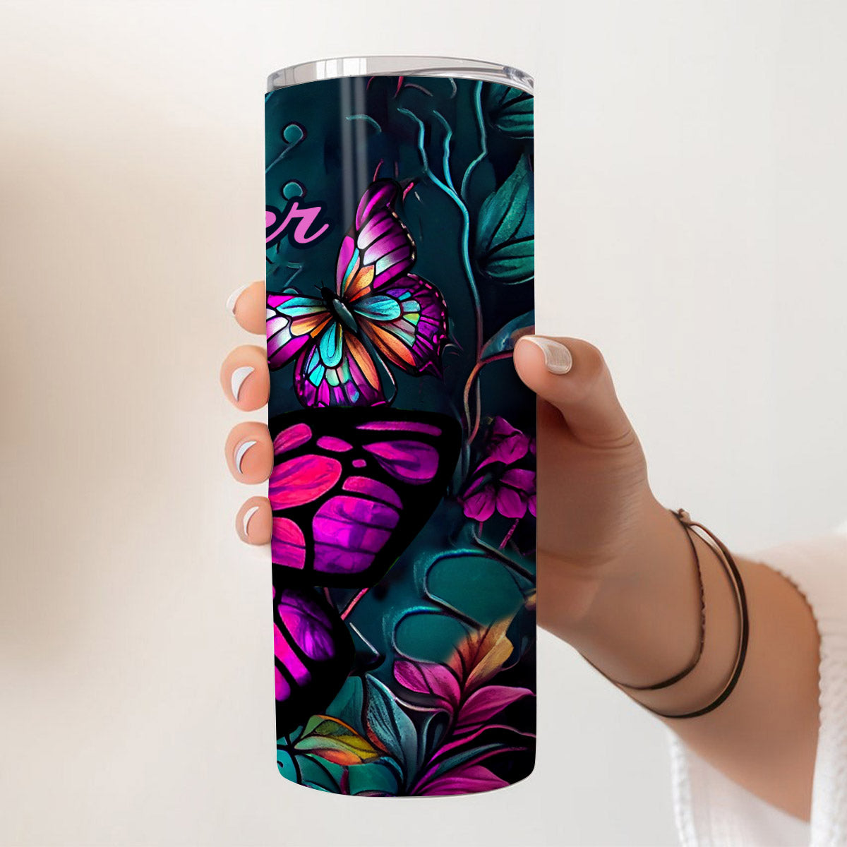 Butterfly Girl - Cadeau papillon pour elle - Gobelet isotherme personnalisé