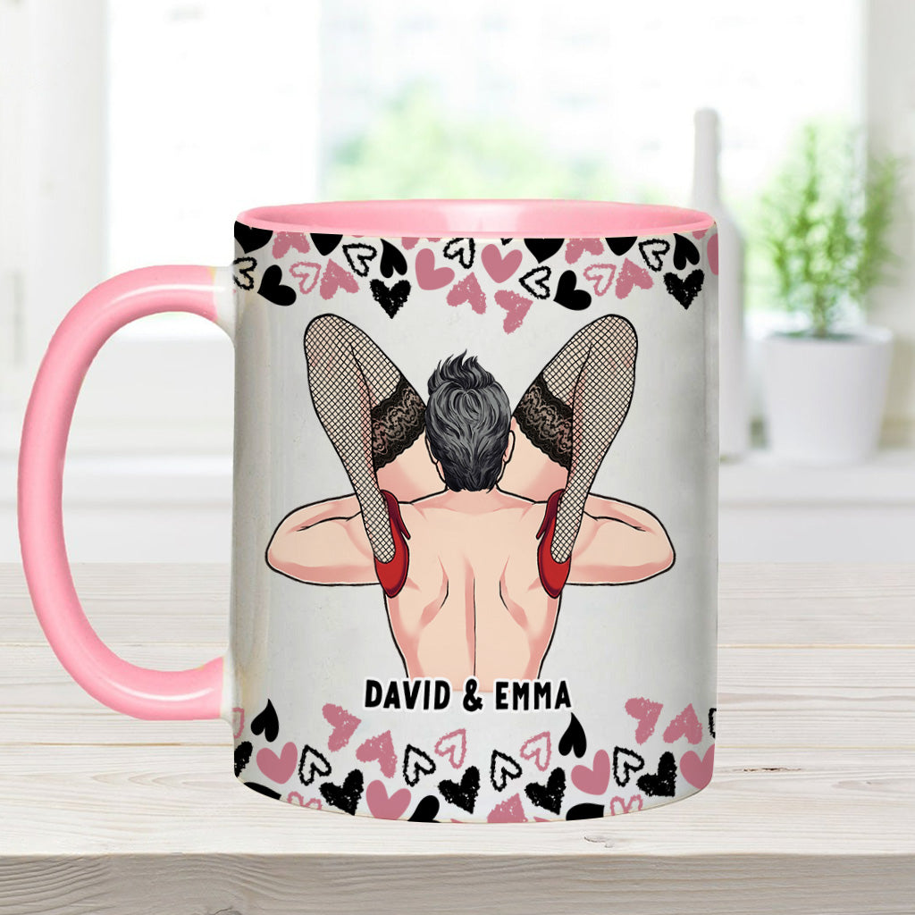 Naughty I Love Your Face - Personalized Couple Accent Mug