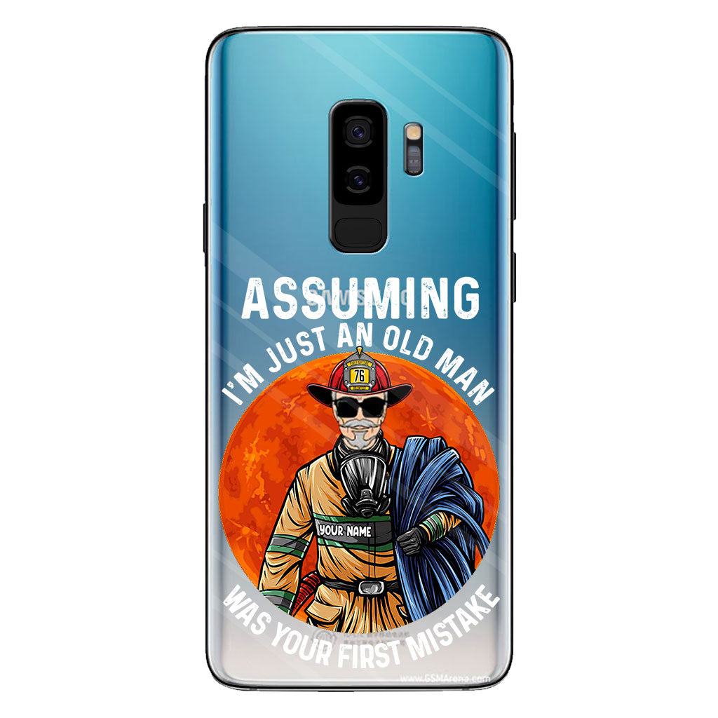 Votre erreur - Coque de téléphone transparente personnalisée pour pompier