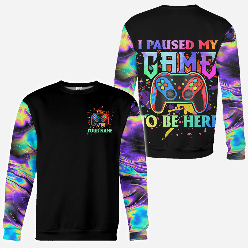 J'ai mis mon jeu en pause pour être ici - T-shirt personnalisé inspiré des jeux vidéo