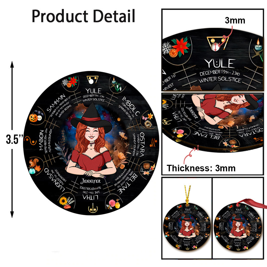 Wheel Of The Year - Personalized Witch Ornament