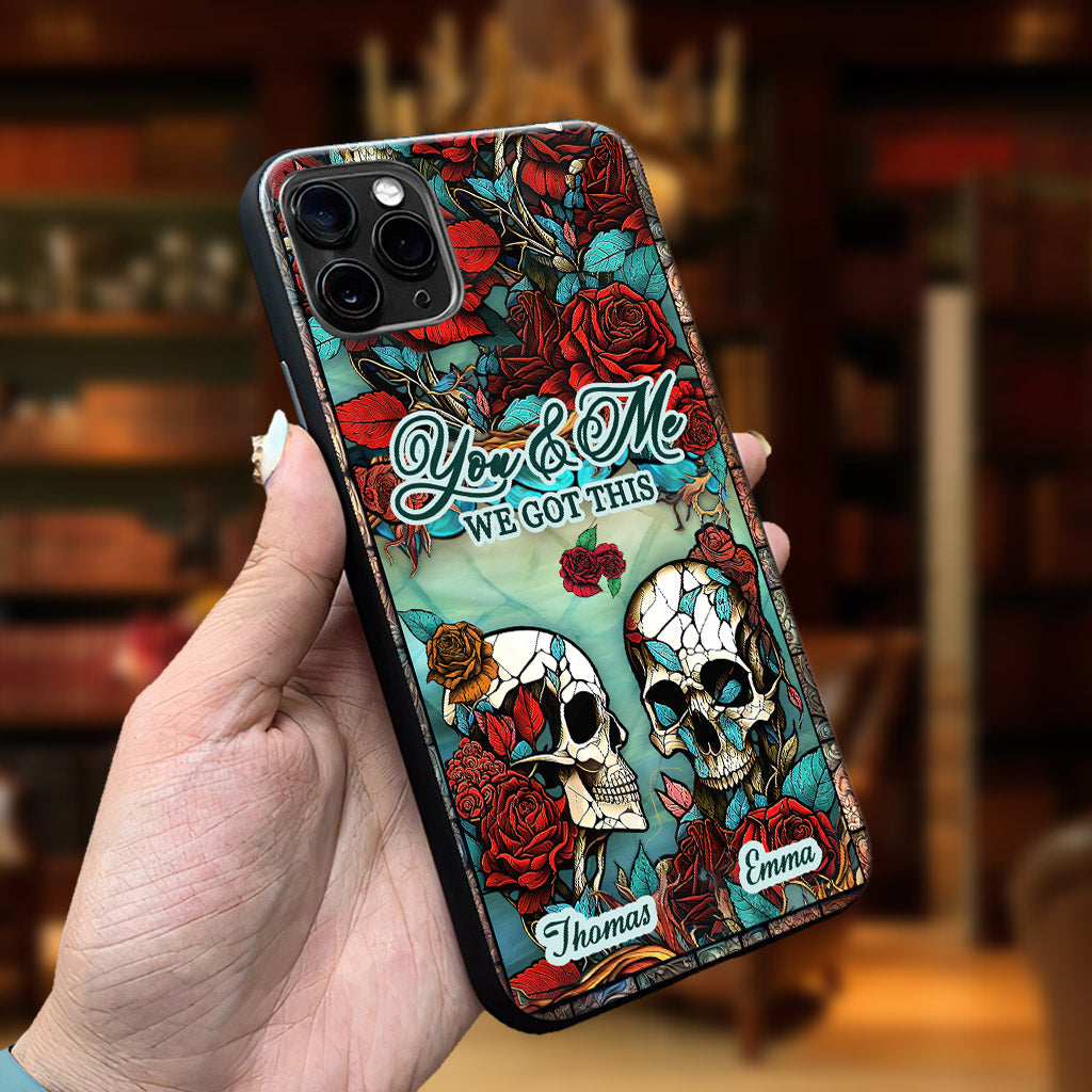 Couple de crânes - Cadeau crâne pour mari, femme, petit ami, petite amie - Coque de téléphone personnalisée