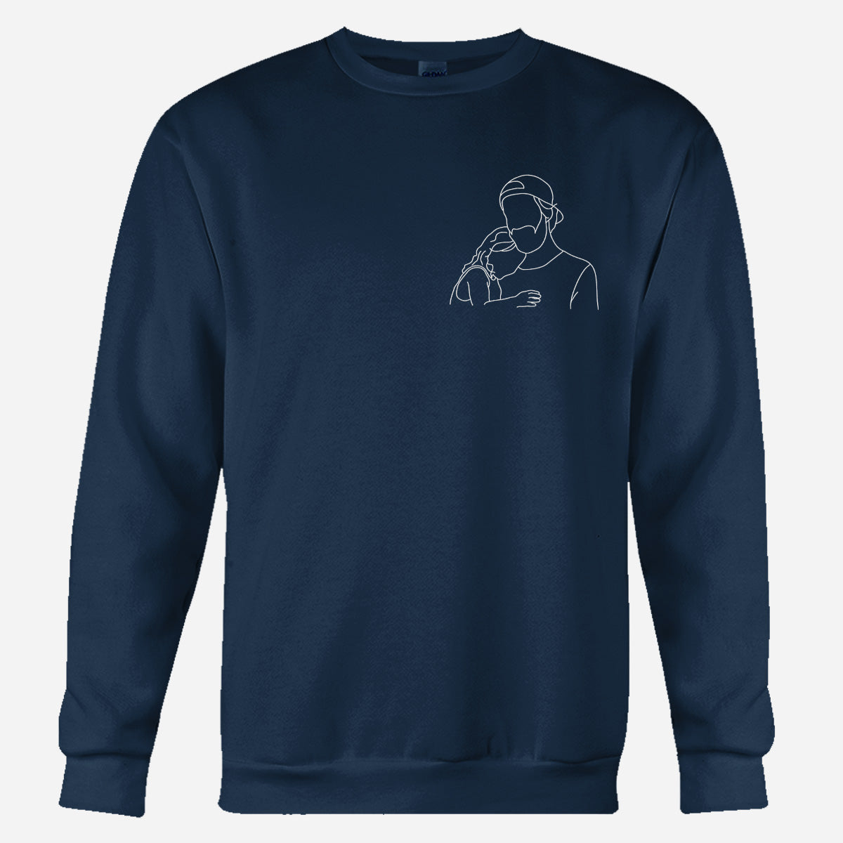Custom Line Art - Personalized Uncle Embroidered Sweater