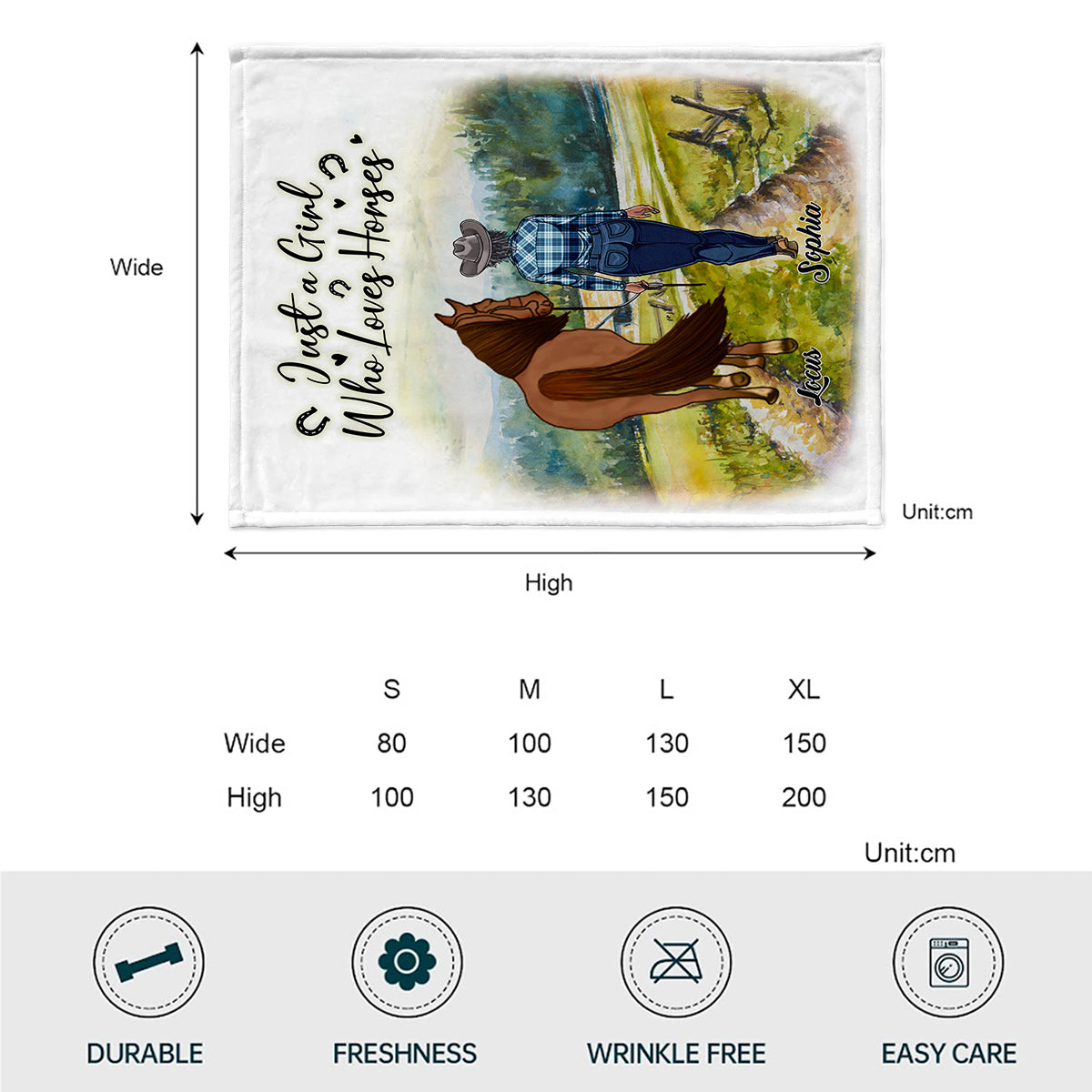 Juste une fille qui aime les chevaux - Couverture à cheval personnalisée