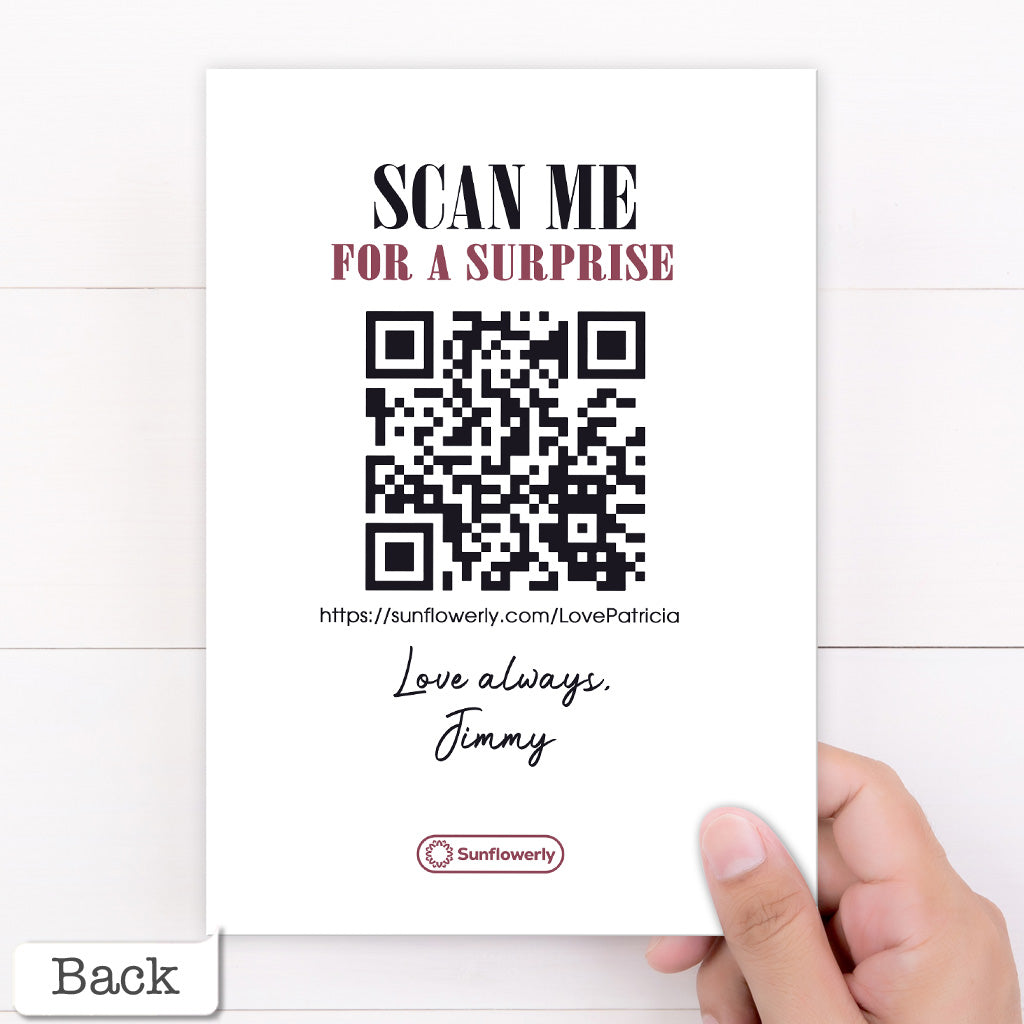 Carte de vœux personnalisée avec message et photo - Carte de vœux QR personnalisée