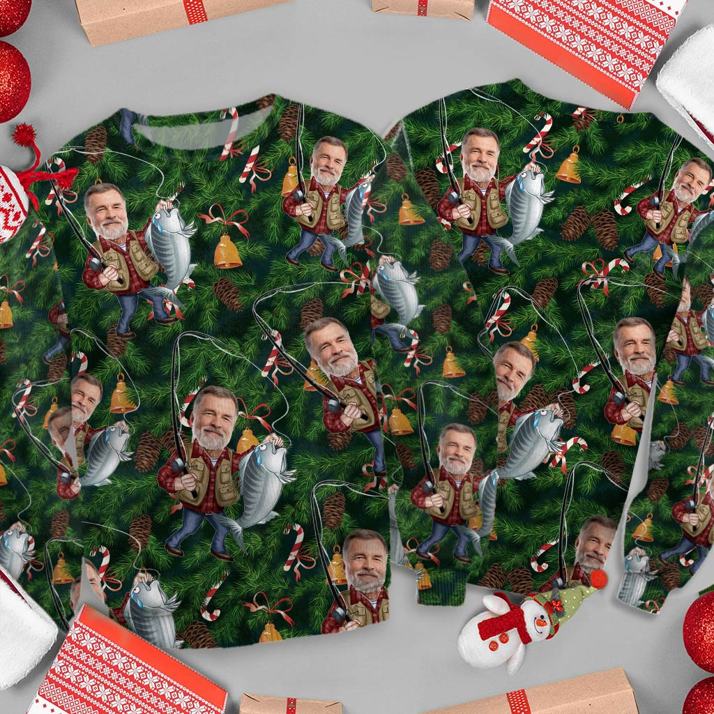 Amoureux de la pêche - Pull moche de pêche personnalisé