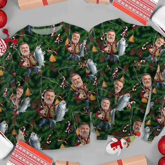 Amoureux de la pêche - Pull moche de pêche personnalisé