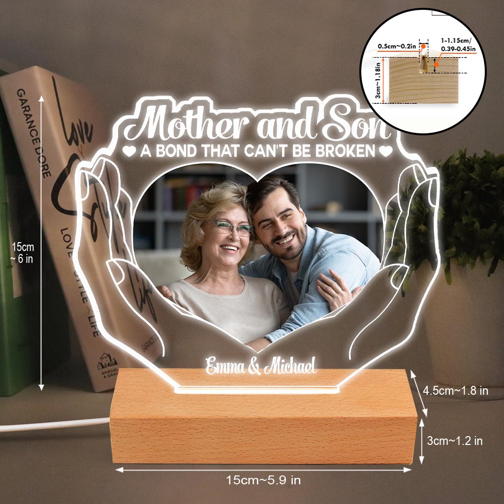 L'amour entre une mère et ses enfants - Cadeau pour maman, fille, fils - Plaque lumineuse personnalisée