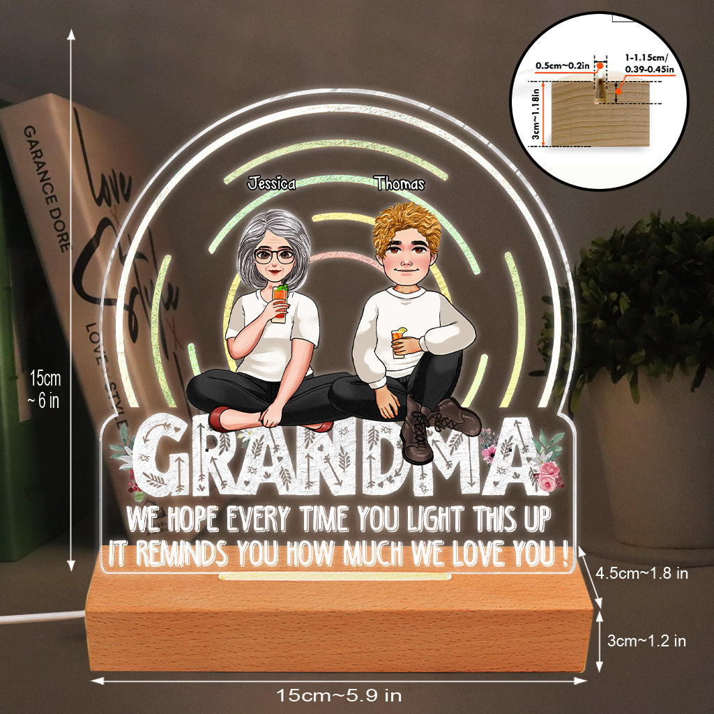 Nous espérons que chaque fois que vous allumerez votre lampe, vous l'aimerez. - Cadeau pour maman, grand-mère - Plaque lumineuse personnalisée