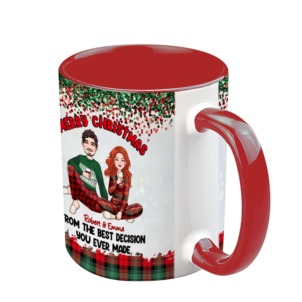 Joyeux Noël de la part de la meilleure décision que vous ayez jamais prise - Mug personnalisé pour couple