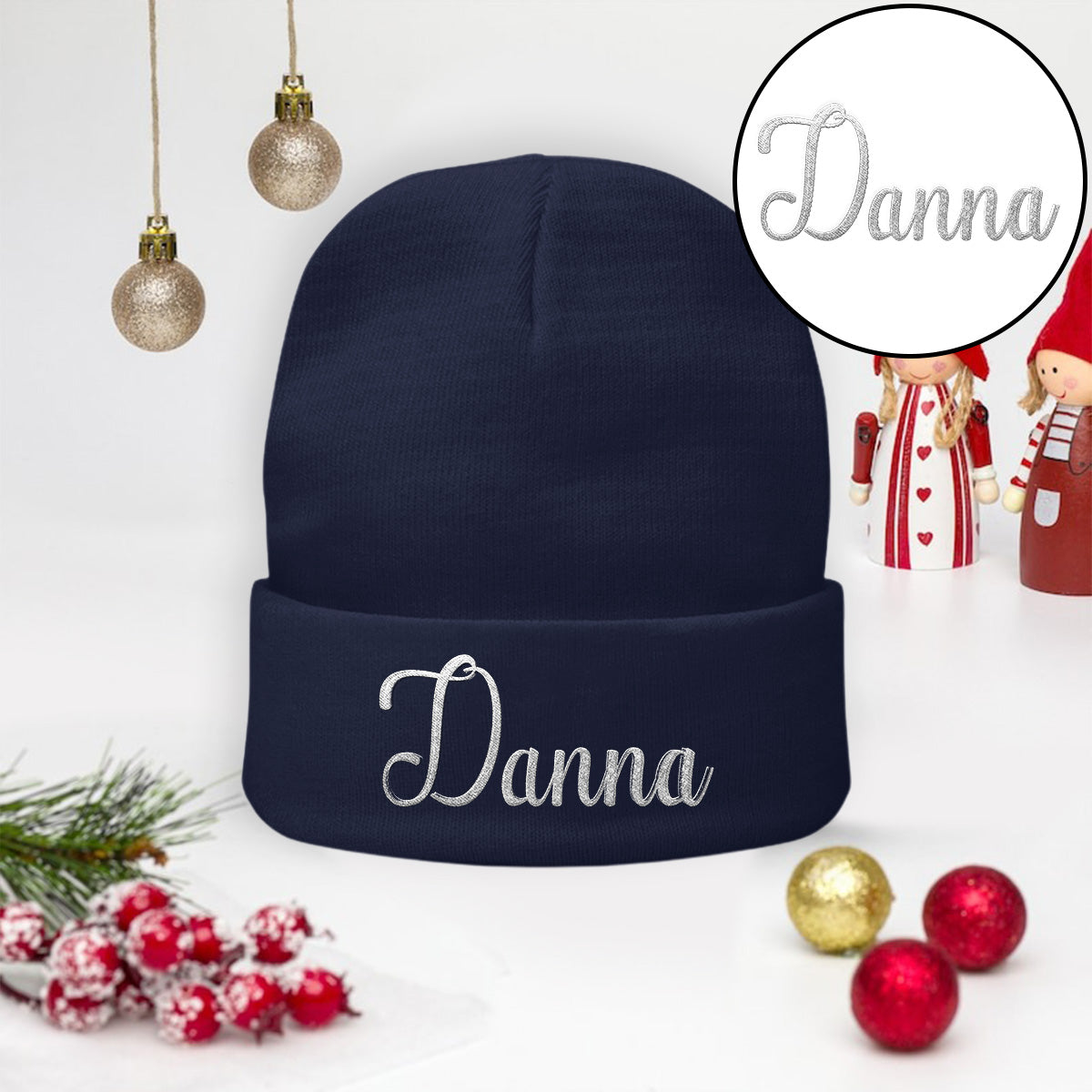 Custom Name - Personalized Aunt Embroidered Beanie