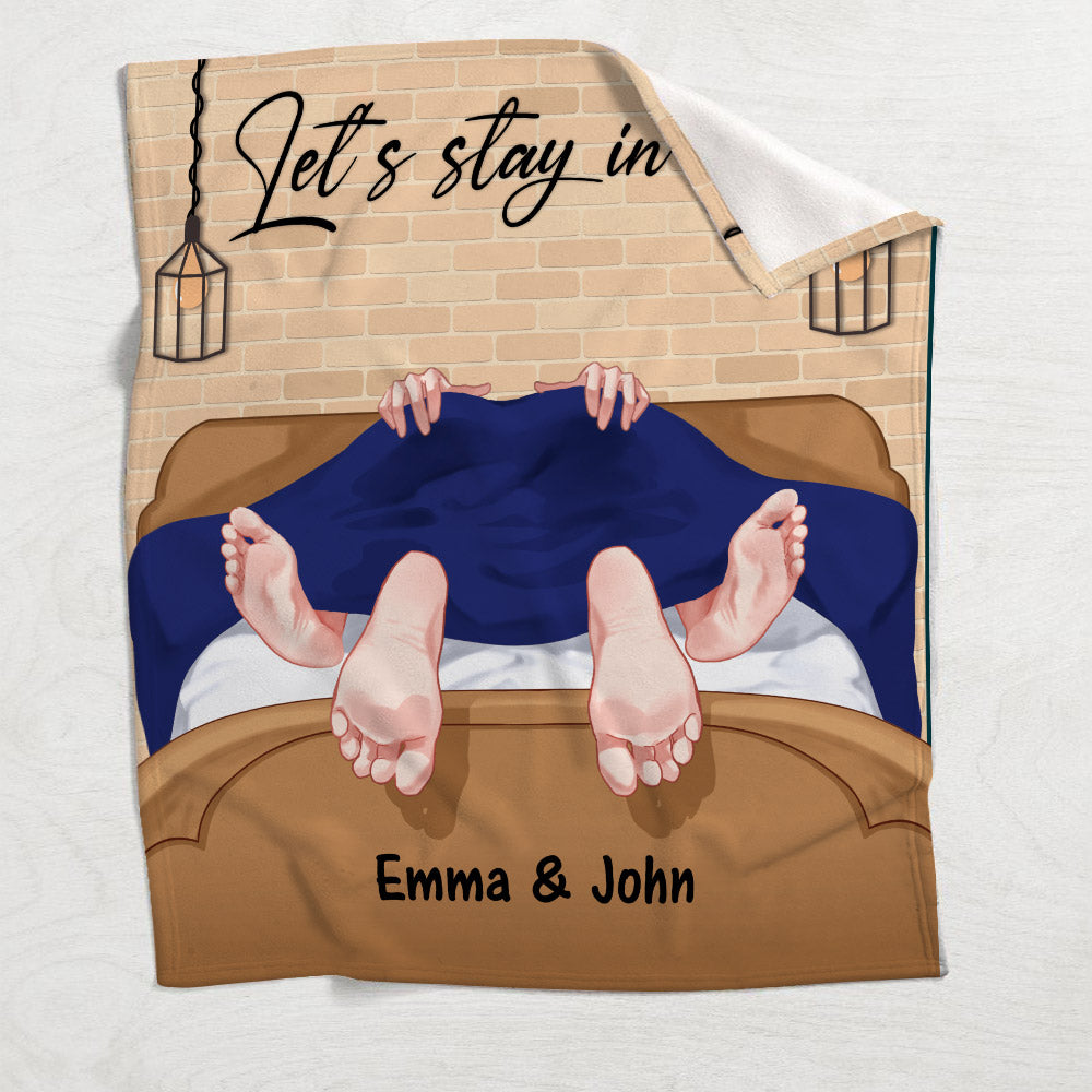 Restons au lit - Couverture personnalisée pour couples