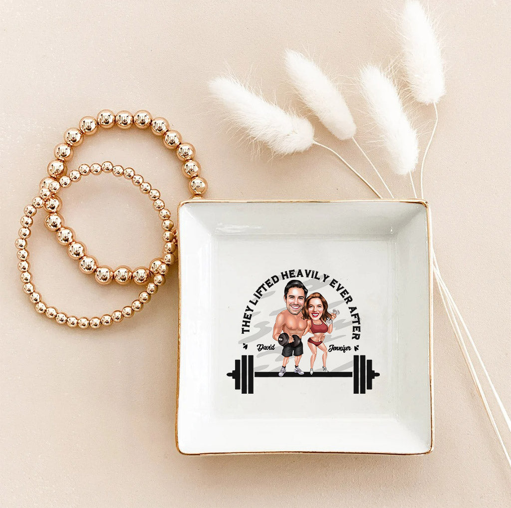They Lifted Heavily Ever After - Personalized Fitness Jewelry Dish