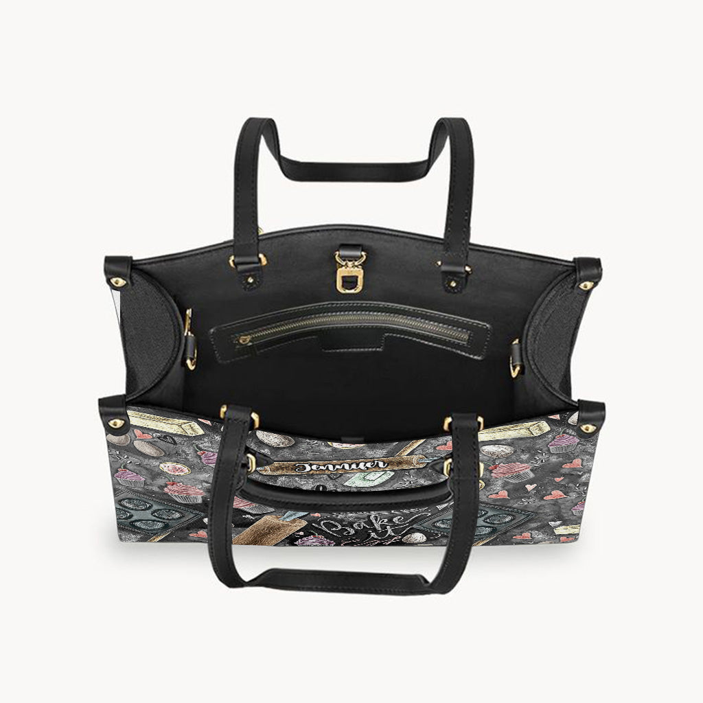 La vie est ce que vous en faites - Sac à main en cuir personnalisé pour la pâtisserie