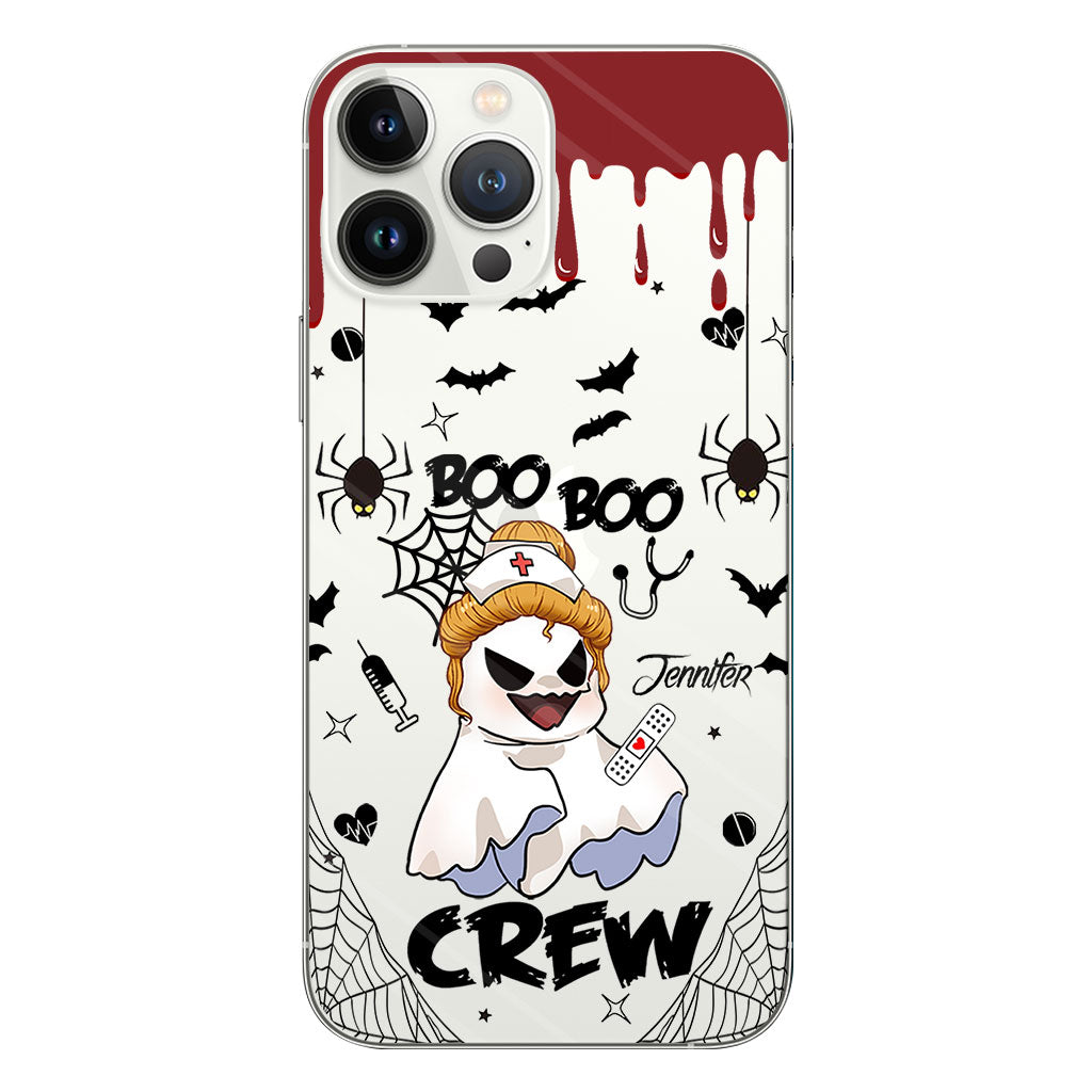 Boo Boo Crew - Étui de téléphone transparent personnalisé pour infirmière