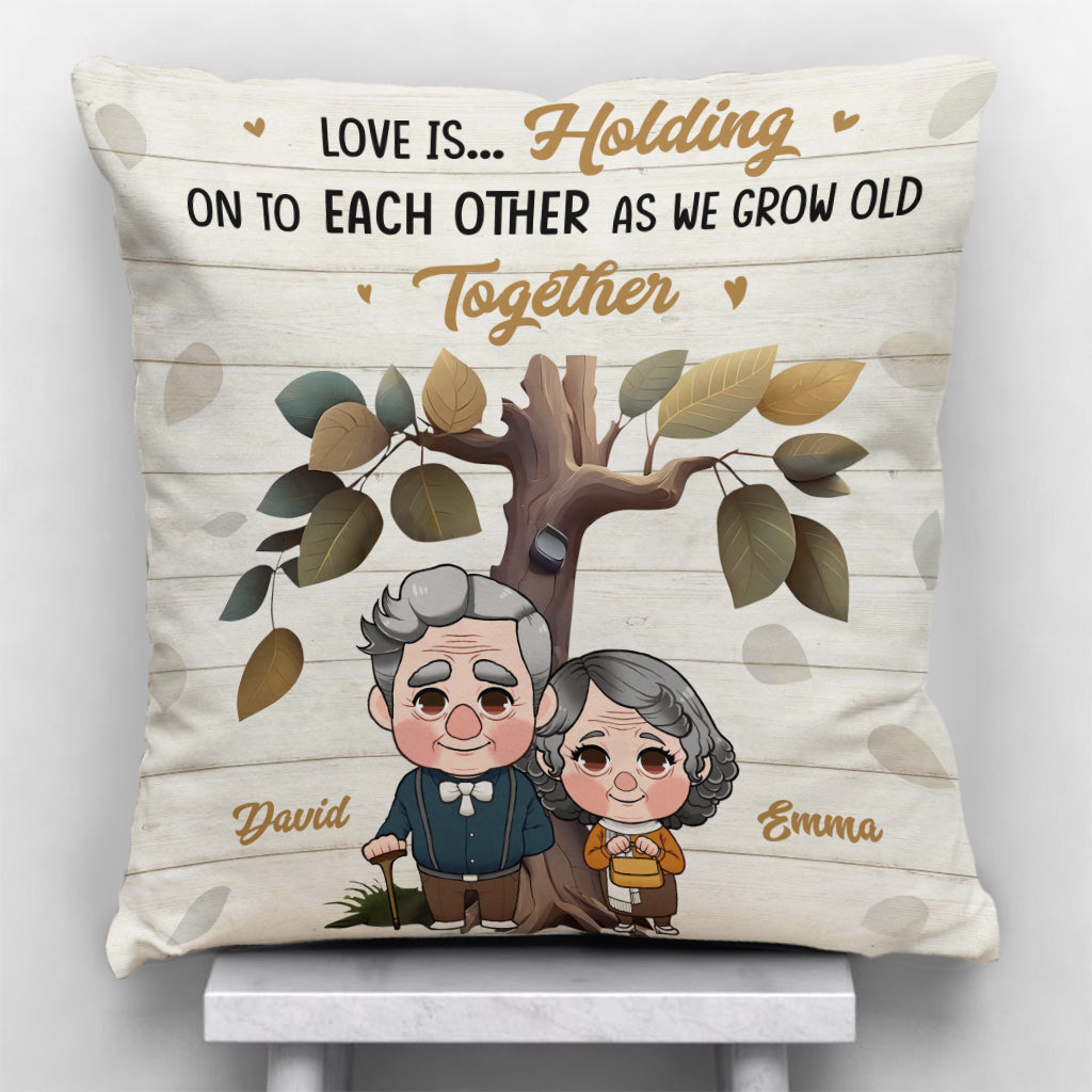 Vieillir ensemble - Coussin décoratif personnalisé pour couple