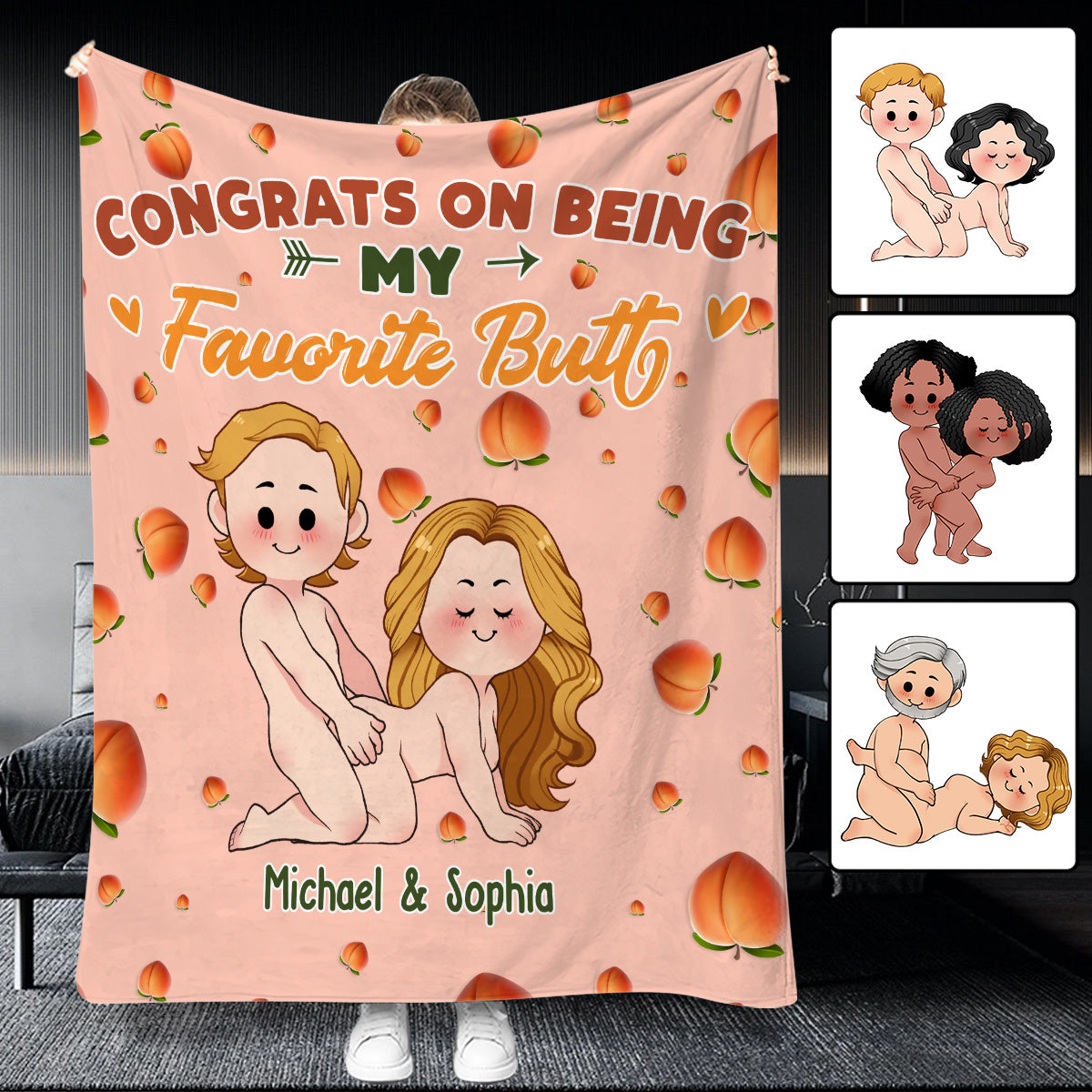 Félicitations pour être mon fessier préféré - cadeau pour mari, femme, petit ami, petite amie - Couverture personnalisée