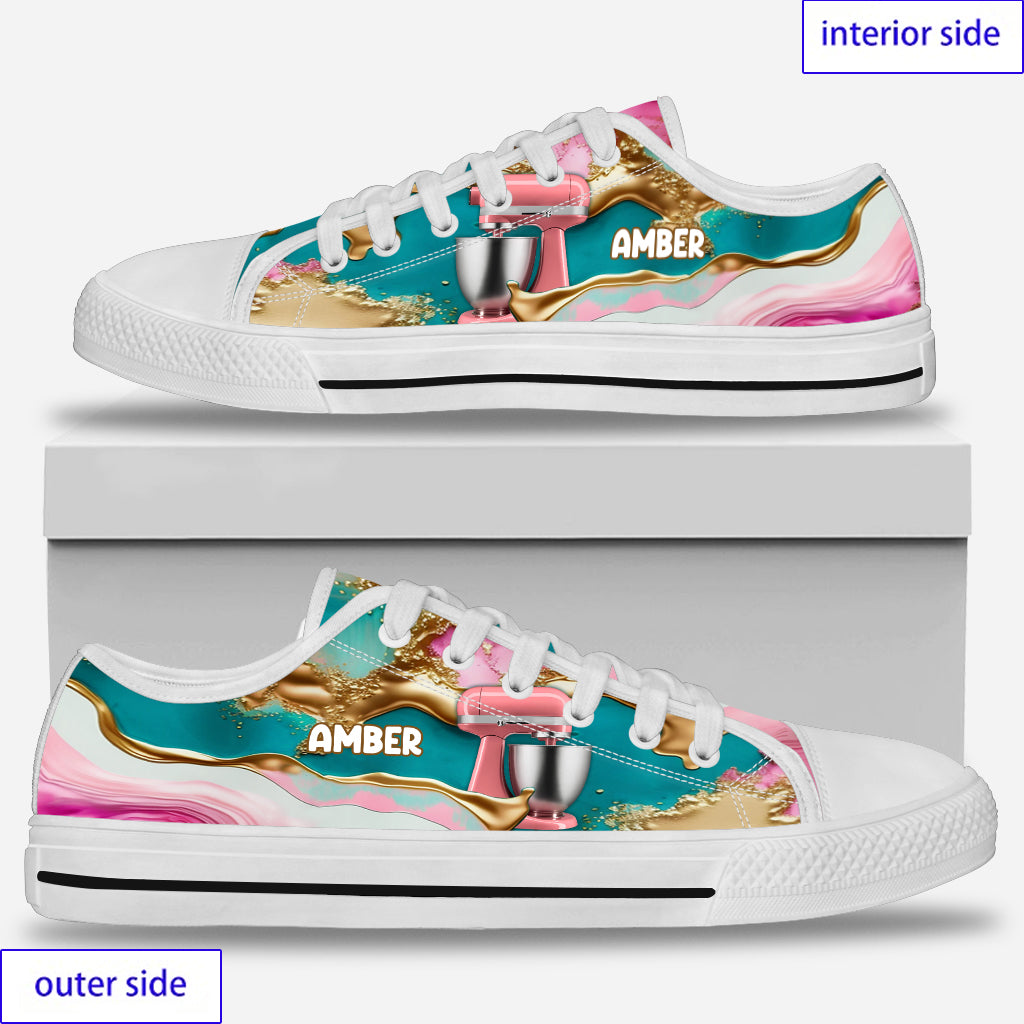 J'adore la pâtisserie - Chaussures basses personnalisées pour la pâtisserie