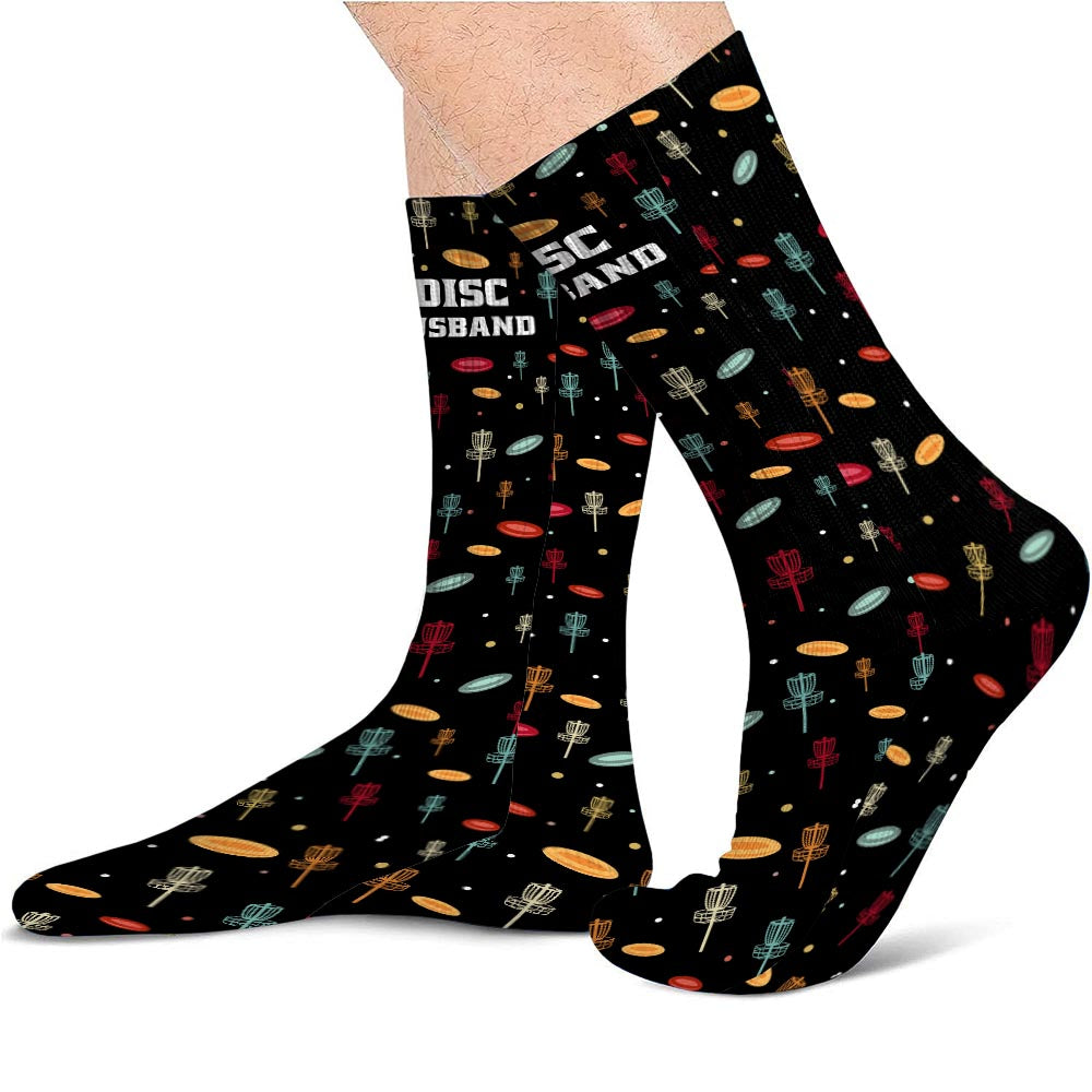 Papa Disc - Cadeau de disc golf pour papa, grand-mère, grand-père, maman - Chaussettes personnalisées