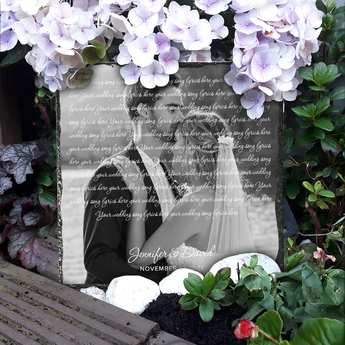 Tu es mon rayon de soleil - Pierre carrée personnalisée pour mari et femme