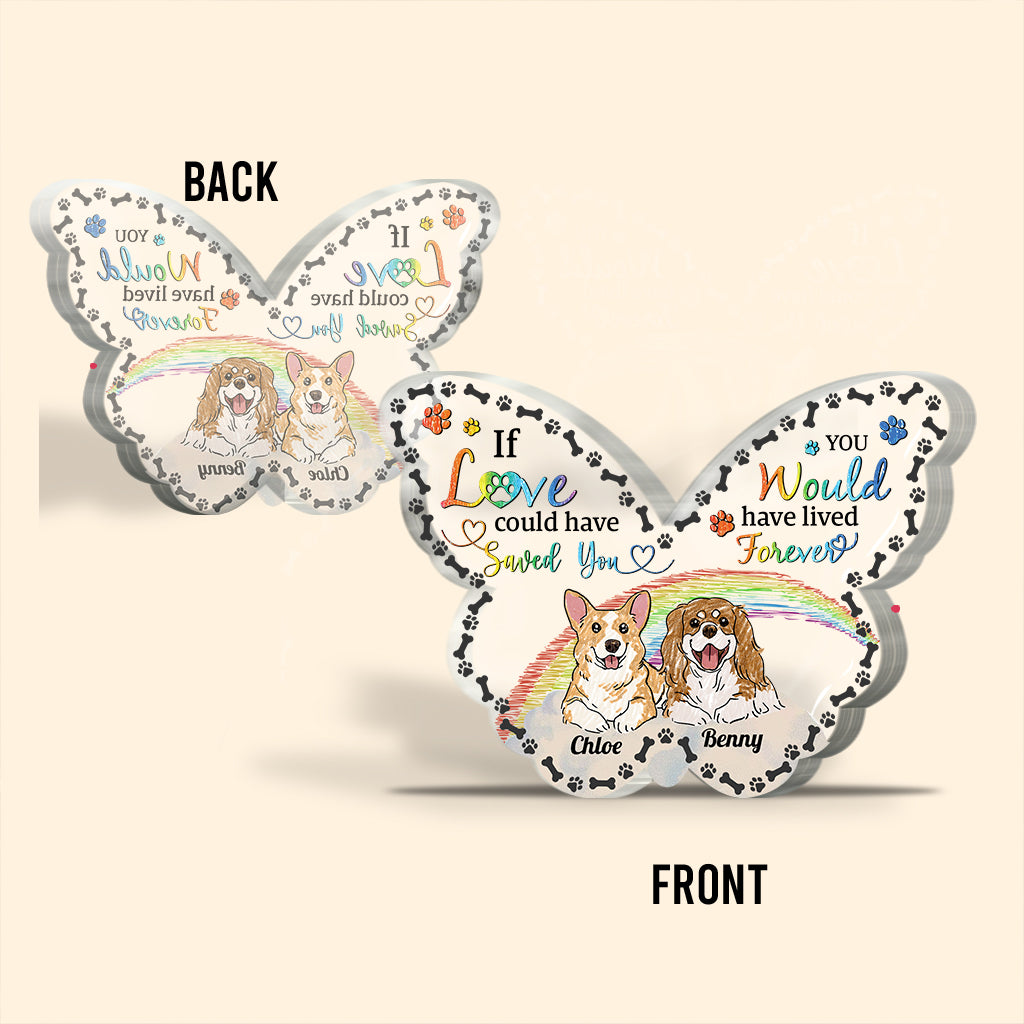 Amoureux des chiens et des chats - Plaque acrylique personnalisée en forme de chien