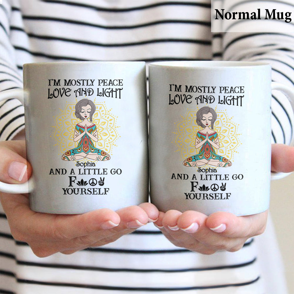 Je suis avant tout paix, amour et lumière - Mug de yoga personnalisé